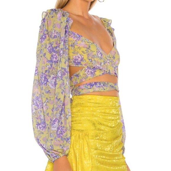 For Love and Lemons Maui Wrap Top I Size  M - Picture 4 of 13